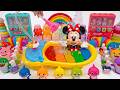 Satisfying Rainbow Play Doh Bath Time With Mickey Mouse Cutting ASMR Kinetic Sand ASMR
