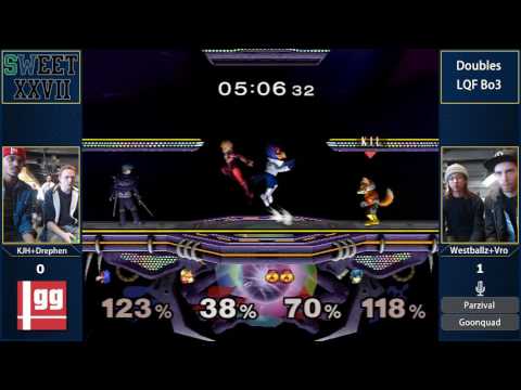 SWEET 27 - G2.Westballz + Vro vs KJH + Drephen - SSBM Doubles LQF