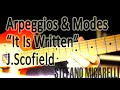 It is written (J.Scofield) arpeggios and modes approach