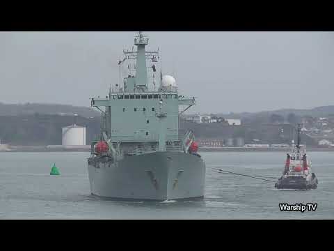 HMS SCOTT H131 ENTERS DEVONPORT NAVAL BASE AT DEVILS POINT - 15th March 2022