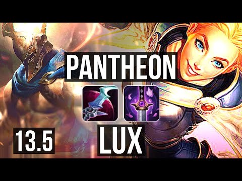 PANTH vs LUX (MID) | 1200+ games, 6 solo kills, 1.2M mastery, Dominating | KR Grandmaster | 13.5