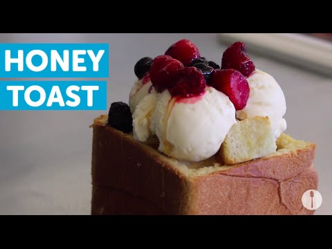 Buttered Toast with Ice Cream and Honey