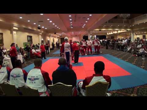 WKC Worlds 14 - Dublin, Ireland - Team Sparring Semi-Finals - Team USA (Nathan Thorn) vs England