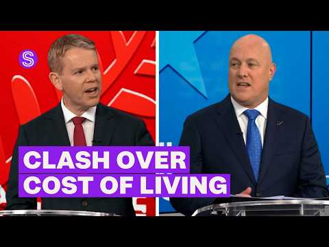 Thumbnail for Luxon, Hipkins get heated over cost of living | Stuff Leaders' Debate