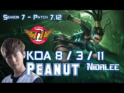 SKT T1 Peanut NIDALEE vs RENGAR Jungle - Patch 7.12 KR Ranked