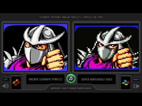 Teenage Mutant Ninja Turtles: Turtles in Time (Arcade vs Snes) Side by Side Comparison
