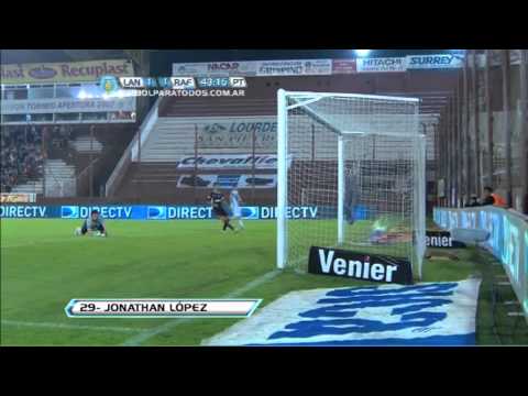 Gol de López. Lanús 1 - Rafaela 1. Fecha 11. Torneo Final 2013. Fútbol Para Todos.