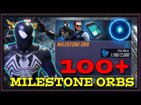 SPIDER MAN SYMBIOTE MILESTONE ORBS!! 100+ Orb Opening For SSM!! Marvel Strike Force