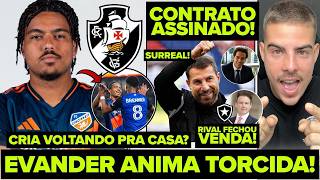 EVANDER ANIMA TORCIDA DO VASCO! CONTRATO ASSINADO E RIVAL FECHOU VENDA DA SAF! PLANO POR REFORÇO!