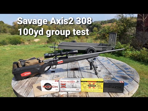 Savage Axis2 308 100yd group test