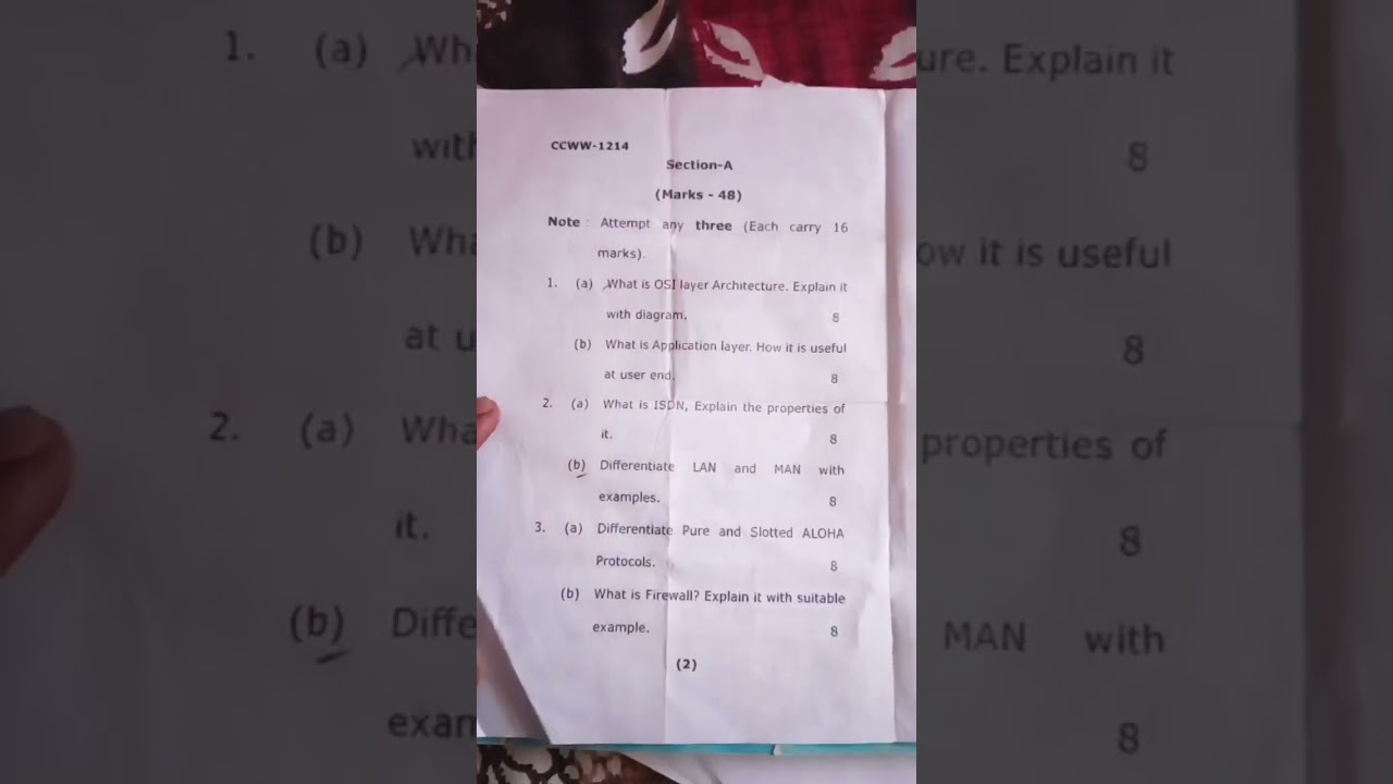 BCA--4th semester Computer Network #paper #computernetwork