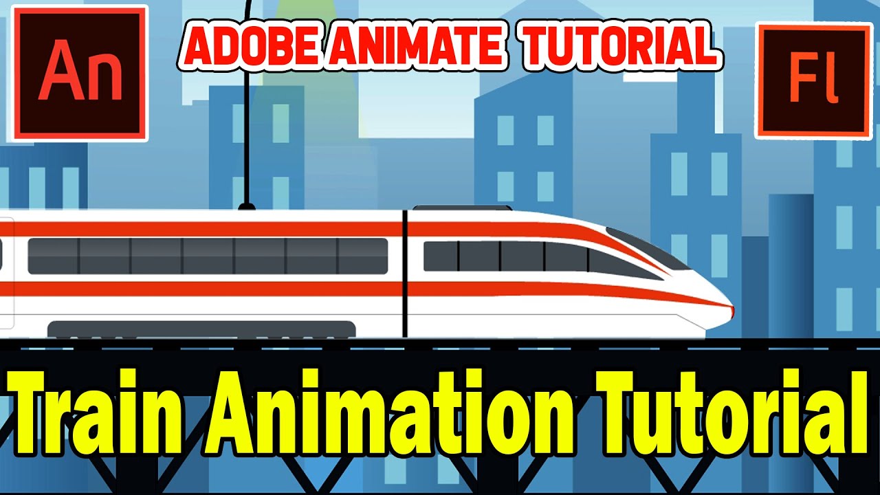 How to Animate A Train - Adobe Animate Tutorial- Simple Train Animation Tutorial
