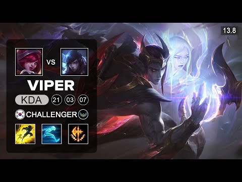 Viper Aphelios vs Xayah ADC - KR Challenger - Patch 13.8 Season 13