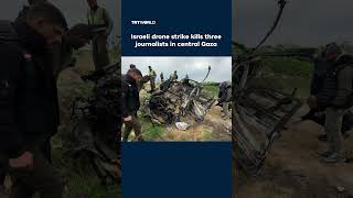 Download lagu Three journalists killed in Israeli drone strike in central Gaza mp3