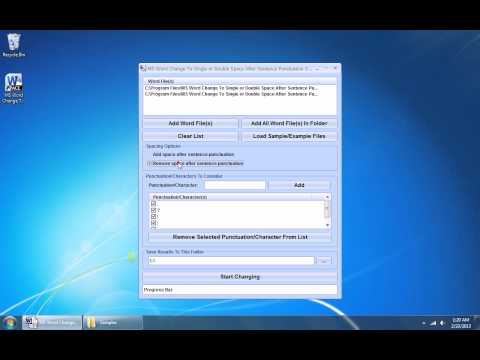 MS Word Change To Single or Double Space After Sentence Punctuation Software