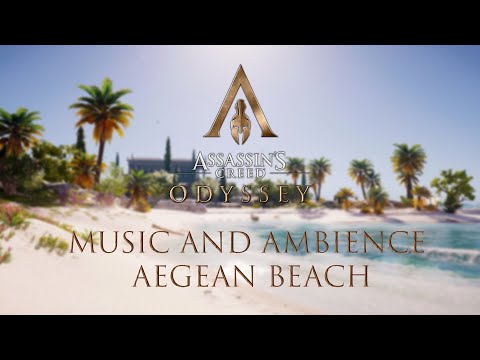 AC Odyssey Beach ASMR Music and Ambience to study/work/sleep to - Two Hours Day and Night Cycle