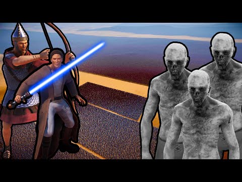 20 MILLION ZOMBIES vs 60,000 JEDI KNIGHTS + 100,000 ROMAN ARCHERS | UEBS 2
