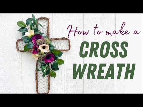 How to make an Easter Cross Wreath/ DIY Door Hanger Tutorial