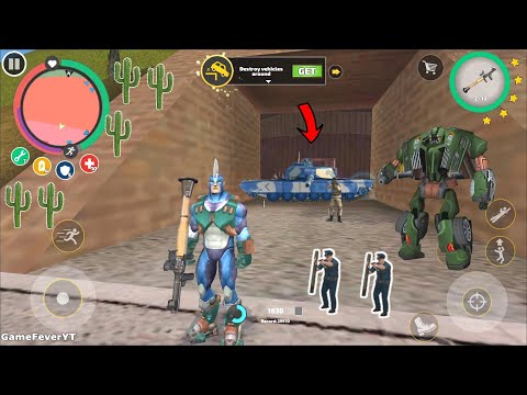 Rope Hero: Vice Town (Rope Hero in Secret Cave) Army Tanks Fight Helicopter - Android Gameplay HD