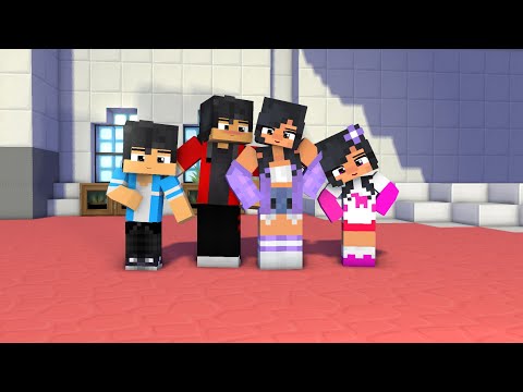 APHMAU + AARON = FAMILY DANCE CREW | HERO TONIGHT DANCE | GANGNAM STYLE DANCE - Minecraft Animation