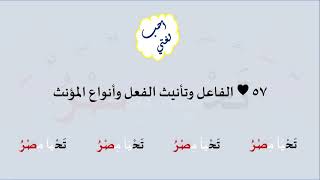 57 & صوت الفاعل وتأنيث الفعل وأنواع المؤنث image