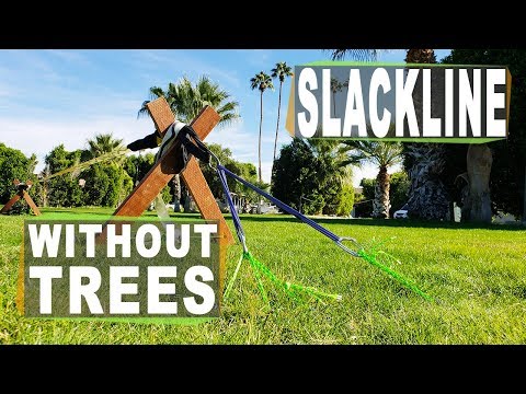Part of a video titled How to set up slacklines without trees - YouTube
