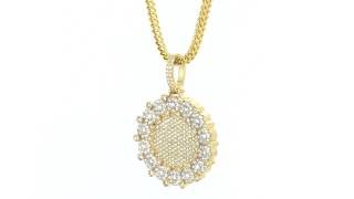 Pure Solid 14k Gold Coin Pendant With 10K Gold Chain and Genuine Diamonds Item No. 5618