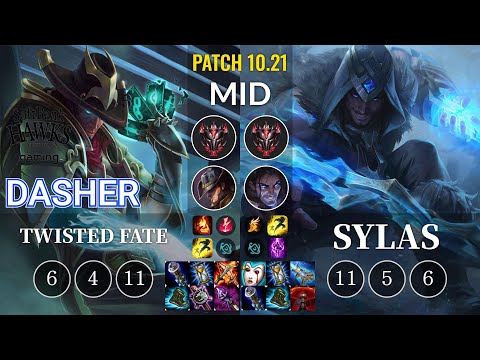 SHG Dasher Twisted Fate vs Sylas Mid - KR Patch 10.21