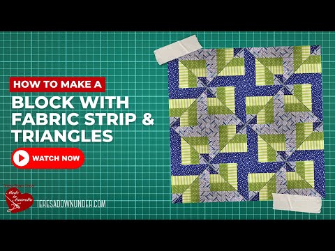 How to make a block with fabric strips and triangles