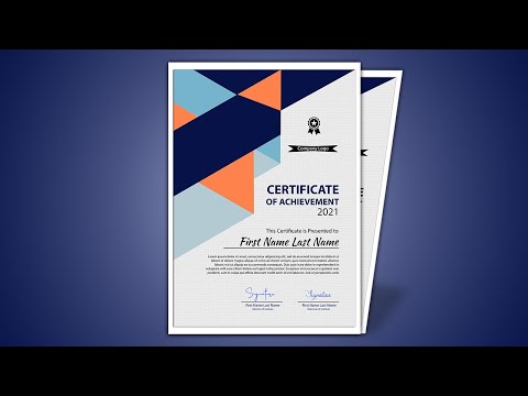 How to Academic Certificate Design in Adobe Photoshop Make a Certificate Vertex Graphic