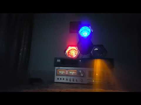 (Italodisco 1980) 3 Lights LED with Vintage Line JVC Cassette Deck and Power Amplifier