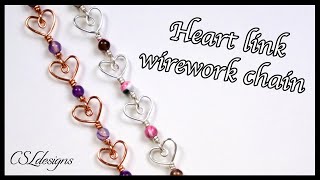 Heart link wirework chain ⎮ Valentine's Day