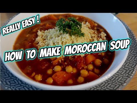 EASY MOROCCAN TOMATO SOUP WITH COUSCOUS & CHICKPEAS