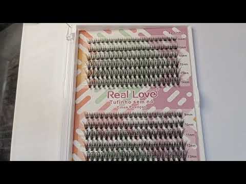 CARTELA DE CÍLIOS TUFINHOS SEM NÓ 20P-0.10D E 30P-0.07D MIX REAL LOVE