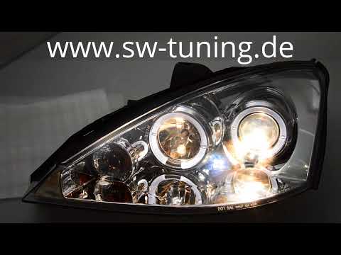 Angel Eye Scheinwerfer passend für Ford Focus Mk1 01-04 LED SLR Facelift chrome SW-Tuning