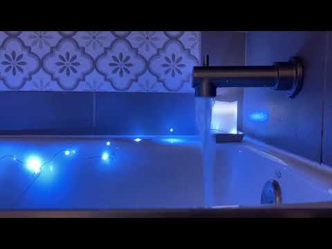 Bathtub Filling ASMR // Bathtub in Blue Light Filling 3 Hour Loop