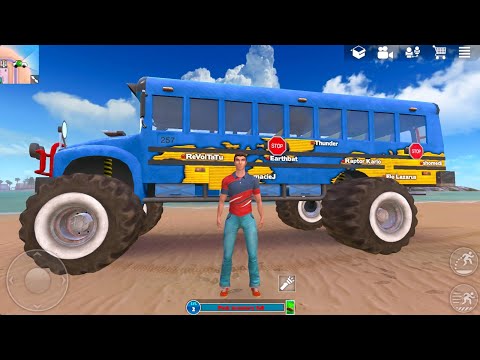 Monster School Bus Extreme Off-roading Hill Climb Army Cargo Helicopter Flying - Android Gameplay.