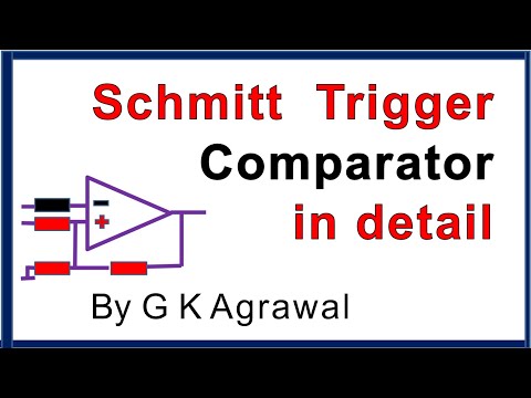 How Schmitt trigger voltage comparator circuit works & applications Video