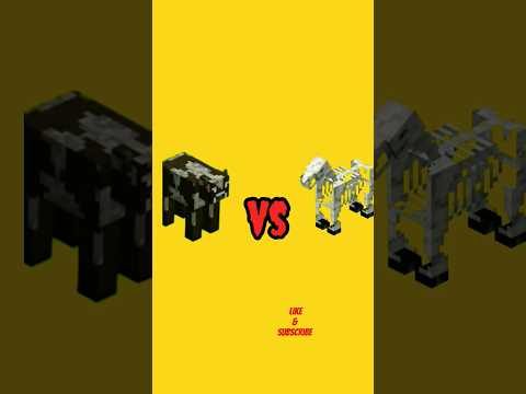 EPIC FIGHT: Minecraft cow vs skeleton horse!!