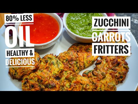 Air Fry Zucchini Fritters | 80 % Less Oil | Healthy , Crunchy & Delicious 