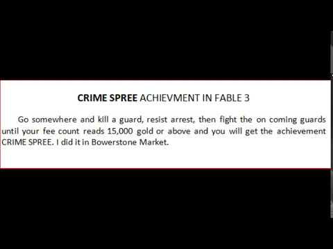 CRIME SPREE ACHIEVEMENT FABLE 3