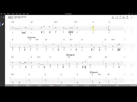 One Year of Love ( Queen ) ,Tablatura e base Senza Basso - Backing bass track