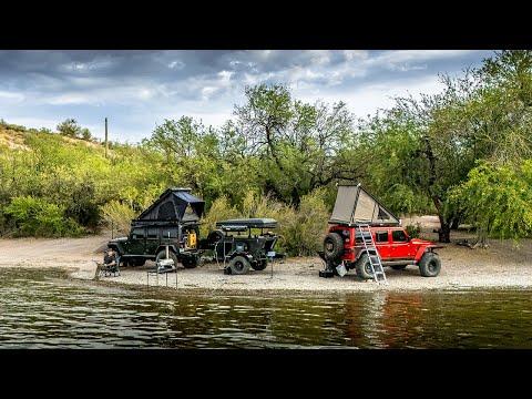Lakeside Camping & Rugged Jeep Trails |  Friends, Fire, and Cooking at Saguaro Lake