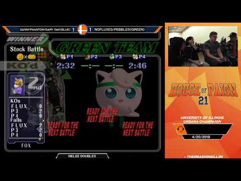 [HOP 21] NoFluxes + Pebbles (G) vs. DannyPhantom + Gary Oak (B) SSBM Doubles