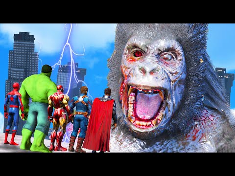 GTA 5 - The Avengers VS Giant Zombie Kong #2