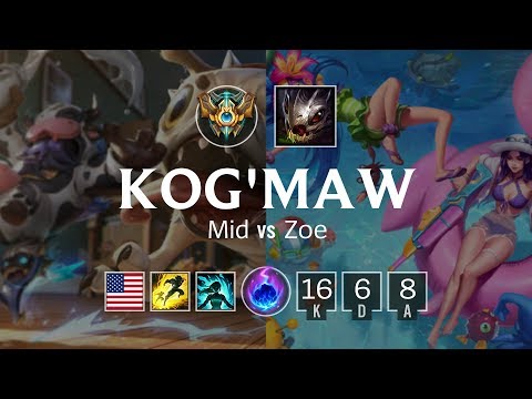 Kog'Maw Mid vs Zoe - NA Challenger Patch 8.20