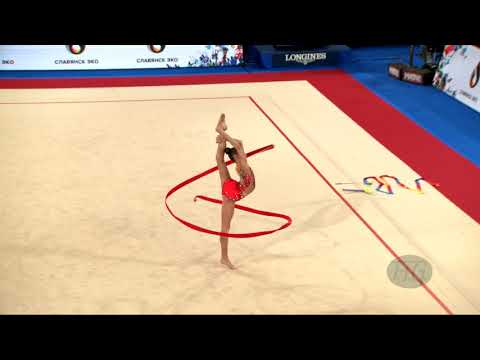 KRASIUK Nikol (UKR) - 2019 Rhythmic Junior Worlds, Moscow (RUS) - Qualifications Ribbon