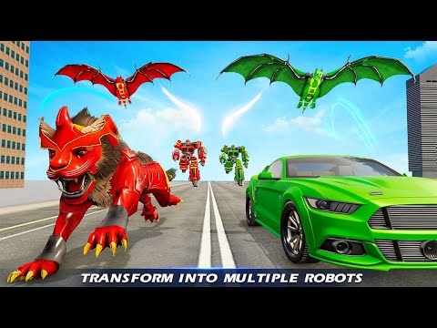 Lion Robot Car Game 2021 – Flying Bat Robot Games video | Robot 2021 gameplay | 3D robot gameplay
