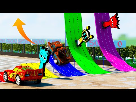 Which Ramp gives LONGEST JUMP for DISNEY & SPRUNKI CARS?