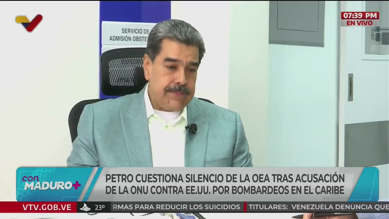 Maduro agradece palabras de Gustavo Petro sobre silencio de OEA ante bombardeo de lanchas